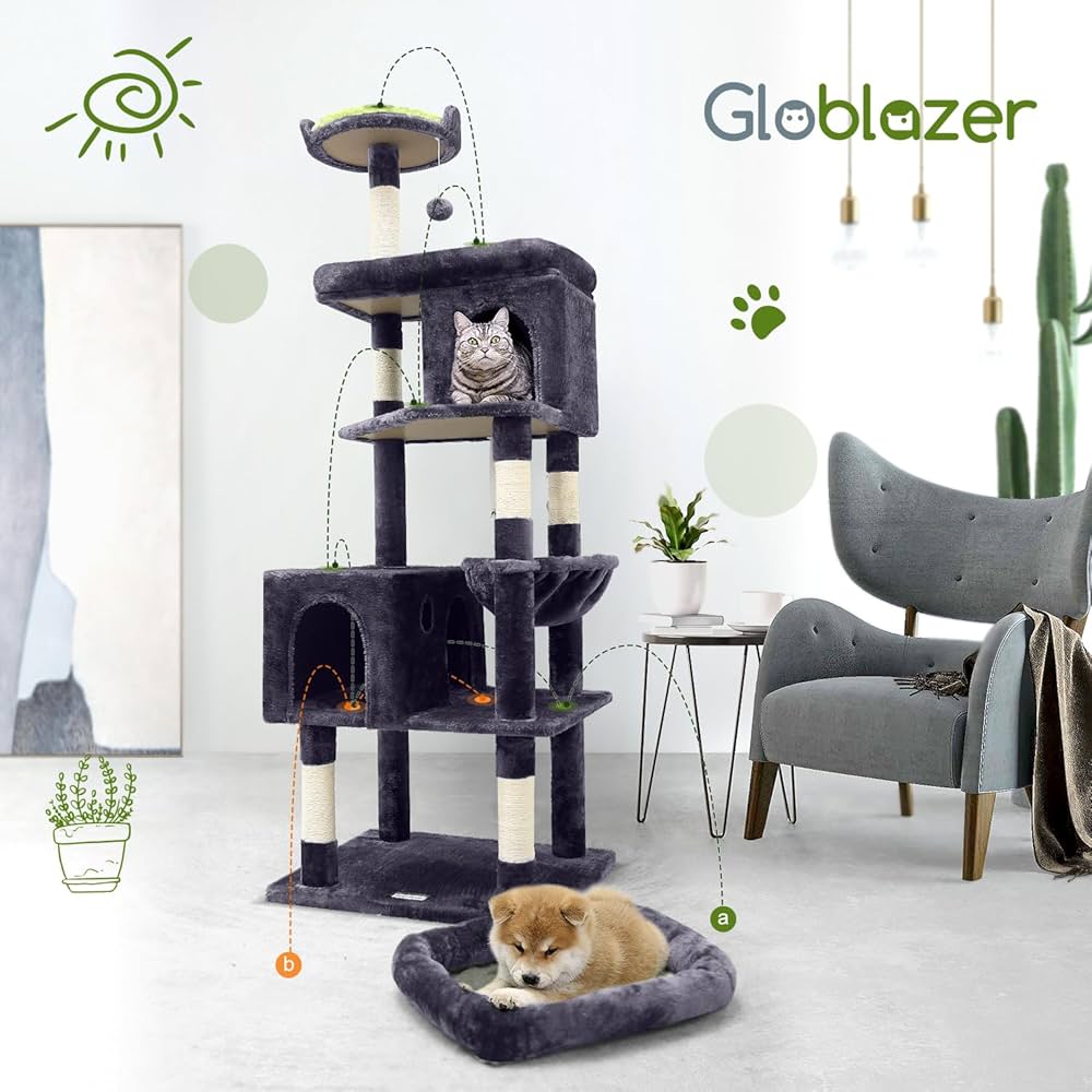 DOD グレー コット ポール付き Amazon.com : Globlazer Heavy Duty Cat Trees for Large Cats